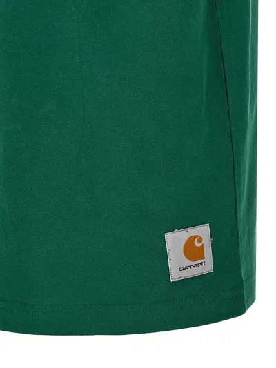 Carhartt Crew Neck Graphic Print Ribbed Collar T-shirt In Green
