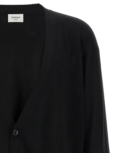 Saint Laurent Wool Cardigan With Long Sleeves And V-neckline