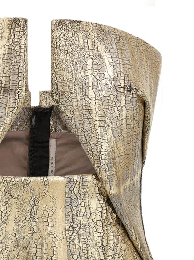 Rick Owens Coated Denim Top With Front Cut-out Neckline