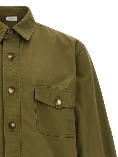 Saint Laurent Green Jacket With Pockets On The Front In Cotton Man In Green