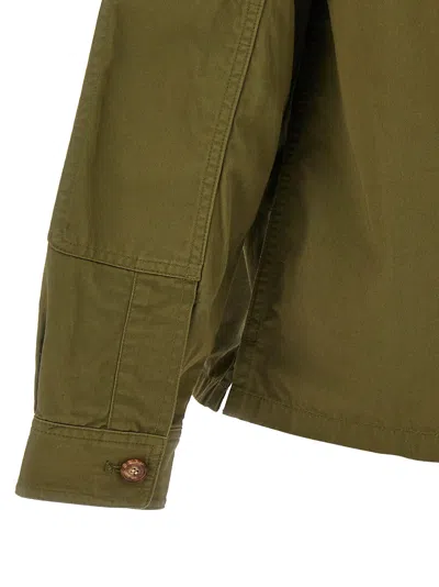 Saint Laurent Green Jacket With Pockets On The Front In Cotton Man In Green
