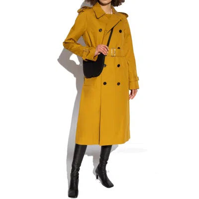 Burberry Belted Trench Coat Women In Yellow