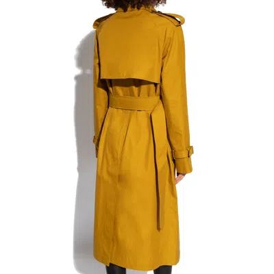 Burberry Belted Trench Coat Women In Yellow