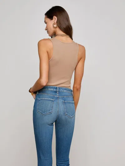 L Agence Adira Scoopneck Tank Top In Cappuccino In Multi