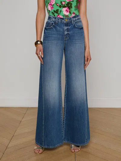 L Agence Beau Wide-leg Jean In Blue