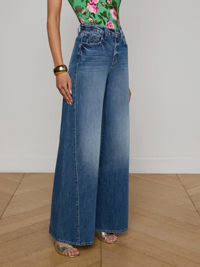 L Agence Beau Wide-leg Jean In Blue