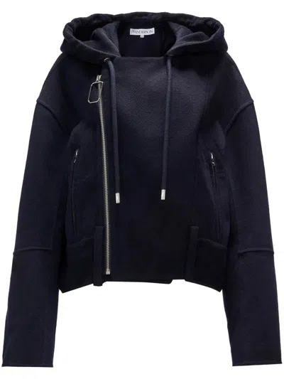 Jw Anderson Hooded Belumarine Jacket In Blue