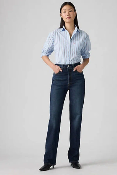 Levi's High Rise Straight Leg Jeans In Apply Now In Blue