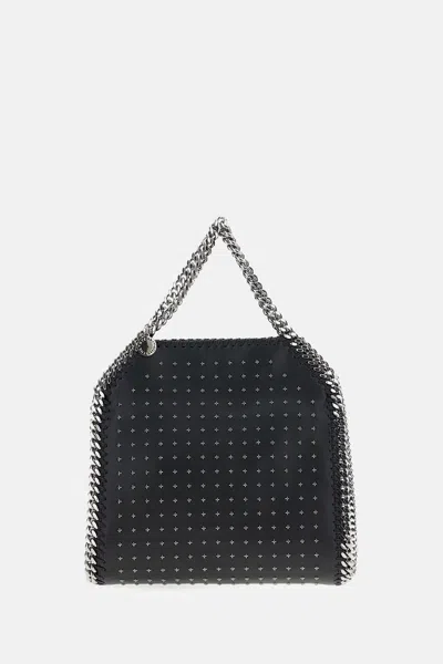 Stella Mccartney Falabella Studded Chain-trim Vegan Leather Tote Bag In Metallic