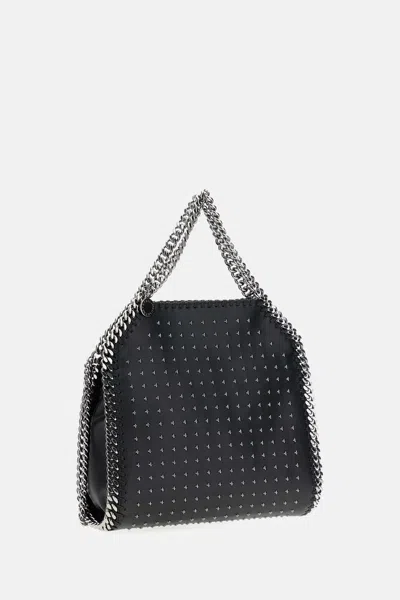 Stella Mccartney Falabella Studded Chain-trim Vegan Leather Tote Bag In Metallic