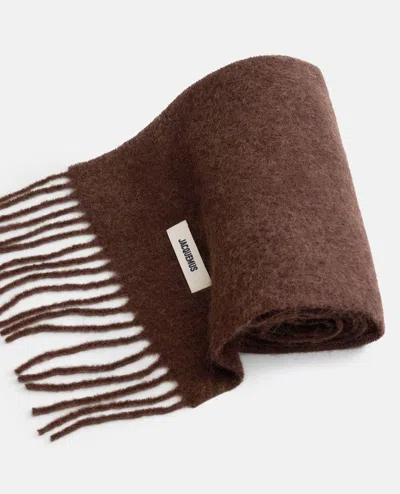 Jacquemus Wool Blend Scarf Scarves And Foulards Brown