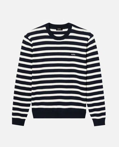 Apc A.p.c. Crewneck Sweater With Classic Striped Pattern In Black