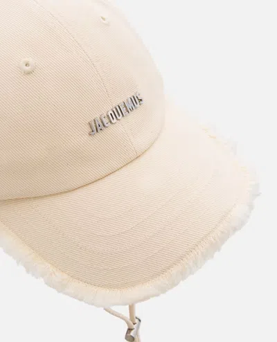 Jacquemus Women Artichaut Baseball Cap With Distressed Brim In White