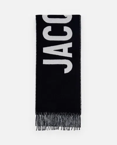 Jacquemus Brushed Finish Fringe Detailing Wraparound Scarf In Black