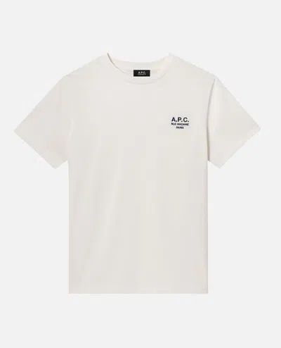 Apc A.p.c. Raymond T Shirt With Embroidered Logo In White