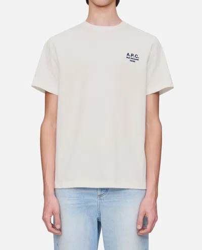 Apc A.p.c. Raymond T Shirt With Embroidered Logo In White