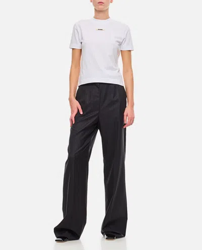 Jacquemus Tom Ford Black Cotton Blend Jeans In White