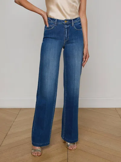 L Agence Clayton Wide-leg Jean In Blue