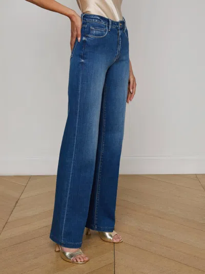 L Agence Clayton Wide-leg Jean In Blue