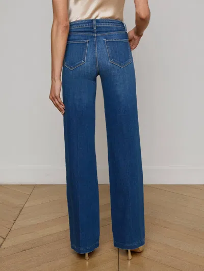 L Agence Clayton Wide-leg Jean In Blue