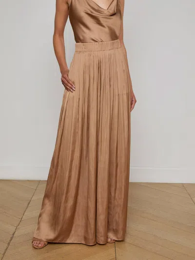L'agence Haylo Satin Pant In Brown