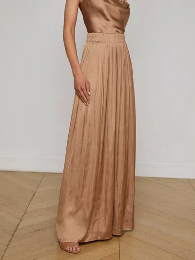 L'agence Haylo Satin Pant In Brown