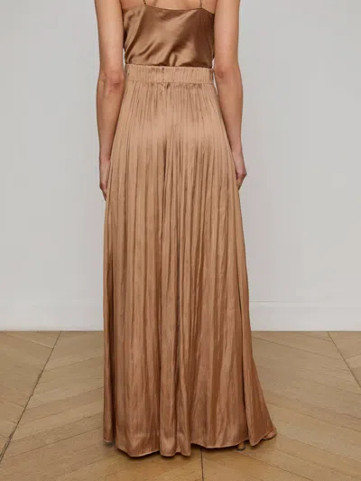 L'agence Haylo Satin Pant In Brown
