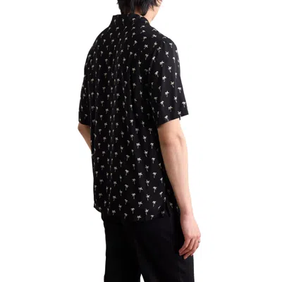 Celine Hawaiian Shirt With Viscose Print In Black