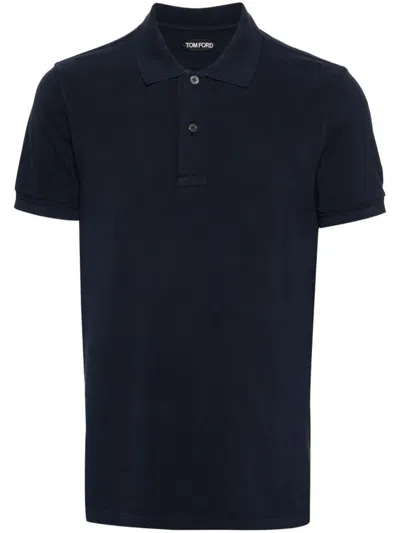 Tom Ford Logo Embroidery Cotton Polo Shirt