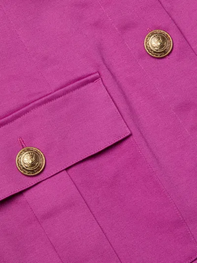L Agence Midy Button-front Dress In Purple