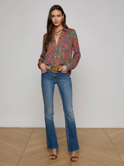 L Agence Nina Silk Blouse In Multi