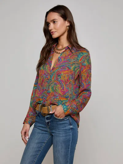L Agence Nina Silk Blouse In Multi