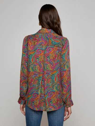 L Agence Nina Silk Blouse In Multi