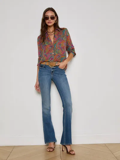 L Agence Nina Silk Blouse In Multi