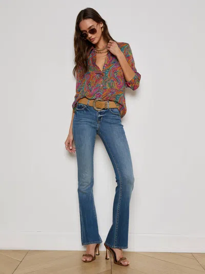L Agence Nina Silk Blouse In Multi