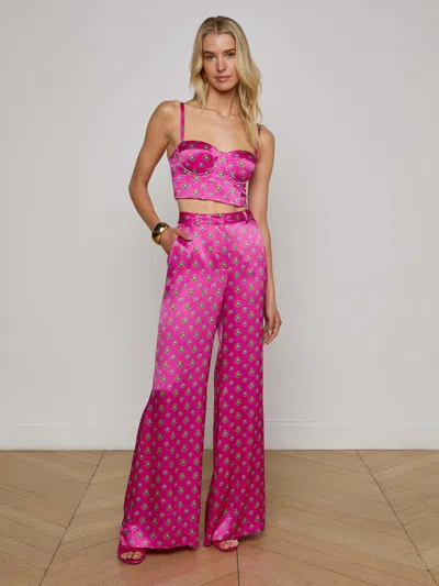 L Agence Southwestern Geometric Sonya Bralette In Pink
