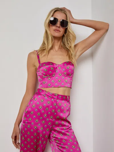 L Agence Southwestern Geometric Sonya Bralette In Pink