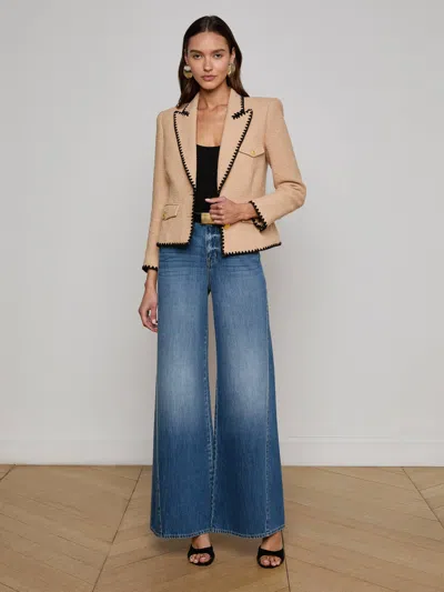 L Agence Wylla Structured Single-breasted Blazer In Brown