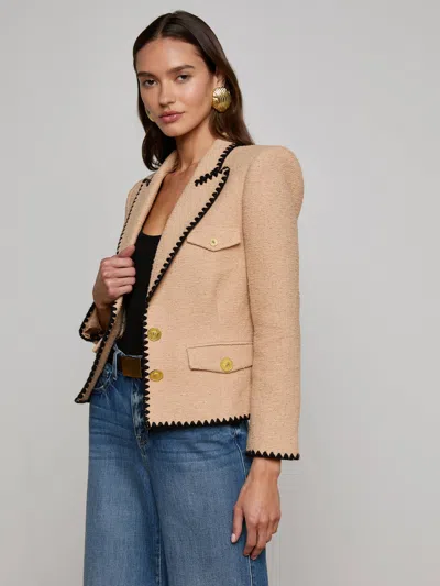 L Agence Wylla Structured Single-breasted Blazer In Brown