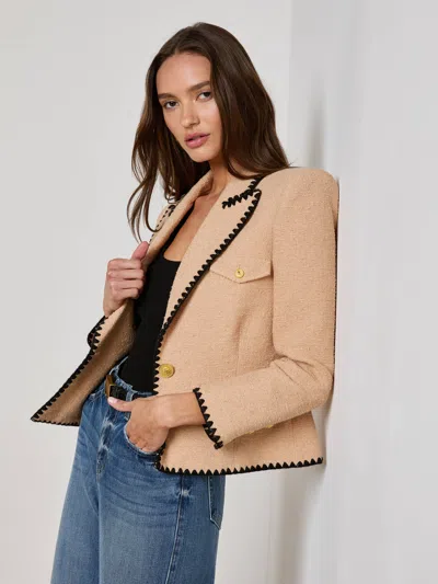 L Agence Wylla Structured Single-breasted Blazer In Brown
