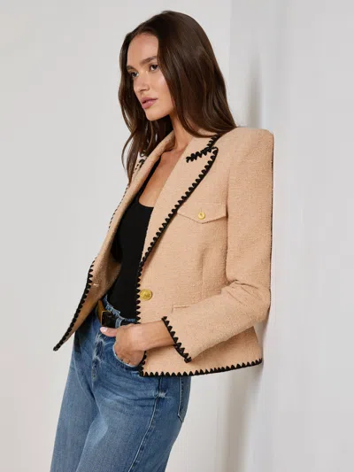 L Agence Wylla Structured Single-breasted Blazer In Brown
