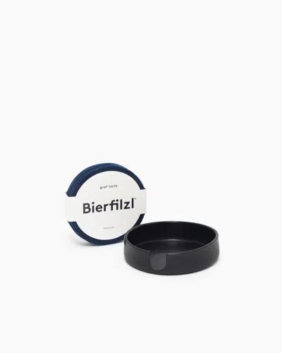 Graf & Lantz Kobon Leather/merino Wool Round Tray 4 Pack Coaster Set