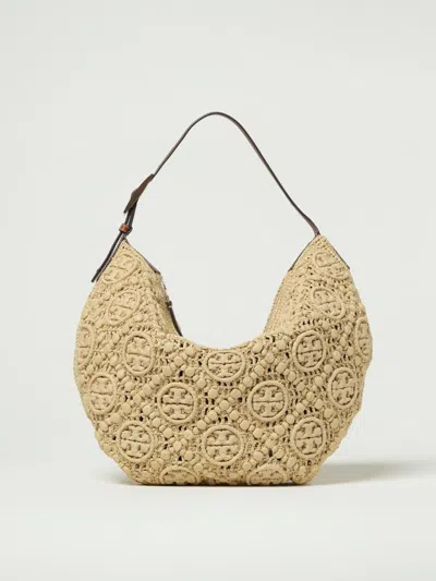 Tory Burch T Monogram Raffia Balloon Bag