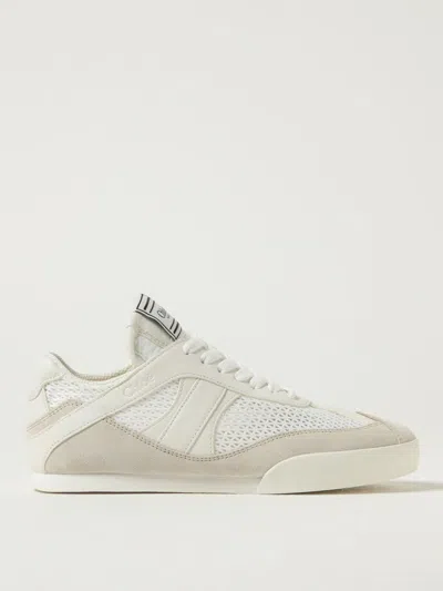 Chloé Chloe Women Sneakers Kick In Mesh E Pelle Scamosciata In White