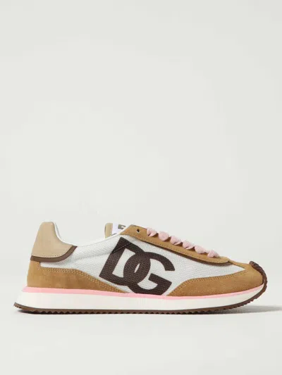 Dolce & Gabbana Dragon' Beige Suede Blend Sneakers