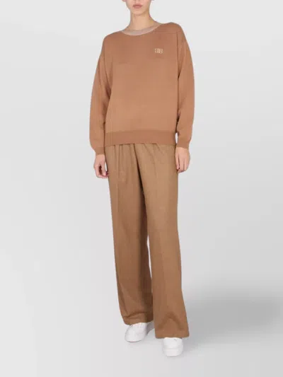 Ballantyne Embroidered Logo Knitwear Shirt In Brown