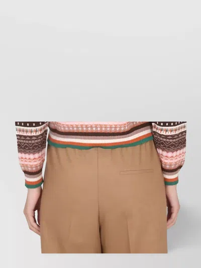 Ballantyne Multicolor Cross-neck Knitwear With Ribbed Accents In Blue