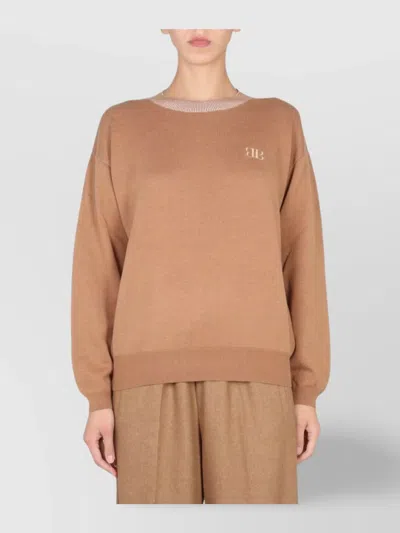 Ballantyne Embroidered Logo Knitwear Shirt In Brown