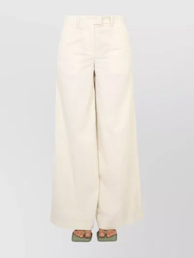 Ballantyne Wide-leg Trousers With Belt Loops And Pockets In White