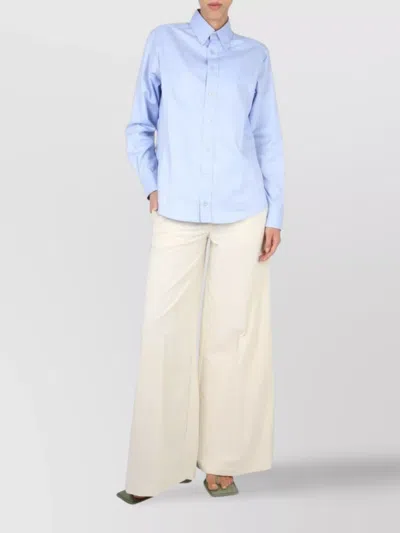 Ballantyne Wide-leg Trousers With Belt Loops And Pockets In White